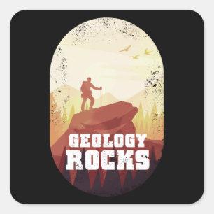 Sticker Carré Géologie Rocks Randonnée cadeau pour géologue