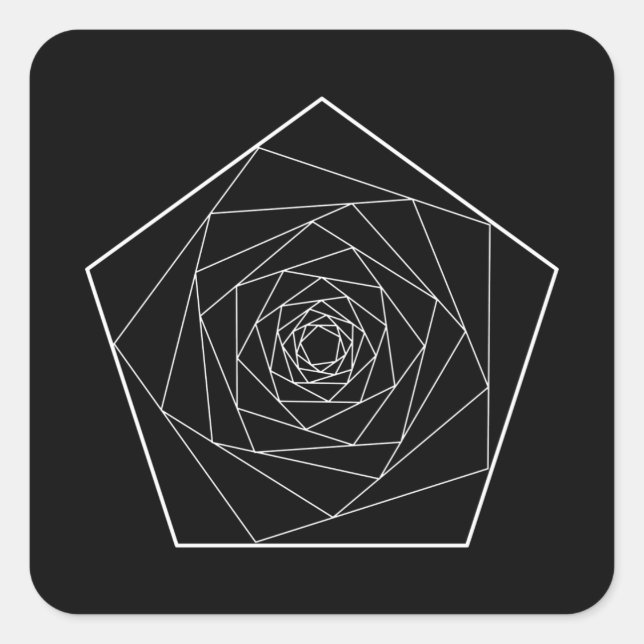 Sticker Carré Géométrie sacrée du Pentagone (Devant)