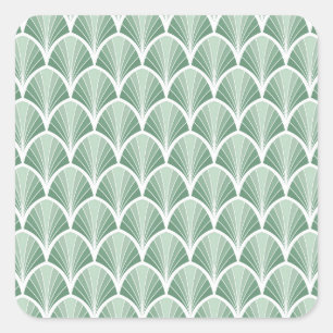 Sticker Carré Géométrique Classique : Style Art Déco Sans Couleu