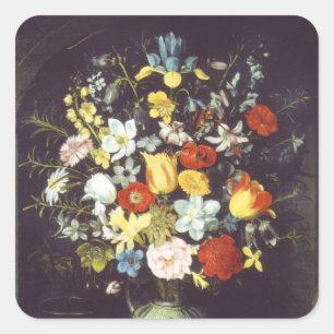 Sticker Carré Georg Flegel Gros morceau de fleurs (en niche)
