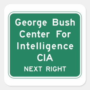Sticker Carré George Bush Center, Road Sign, Virginie, États-Uni