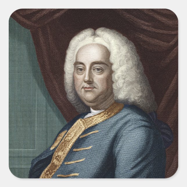 Sticker Carré George Frederic Handel, gravé par Thomson (Devant)