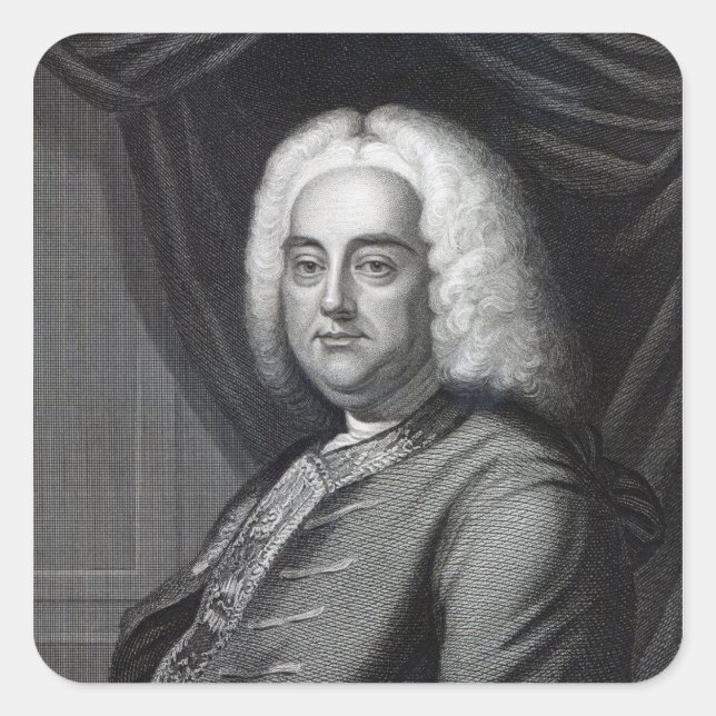 Sticker Carré George Frederic Handel, gravé par Thomson (Devant)