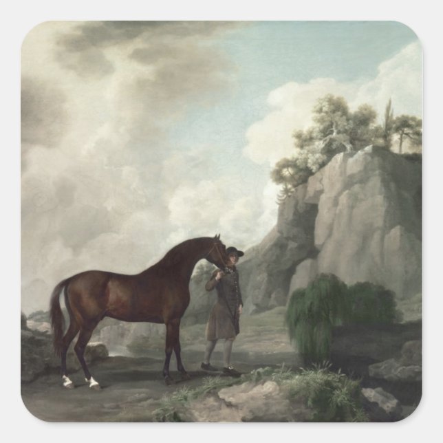 Sticker Carré George Stubbs | Cato' et Groom (Devant)