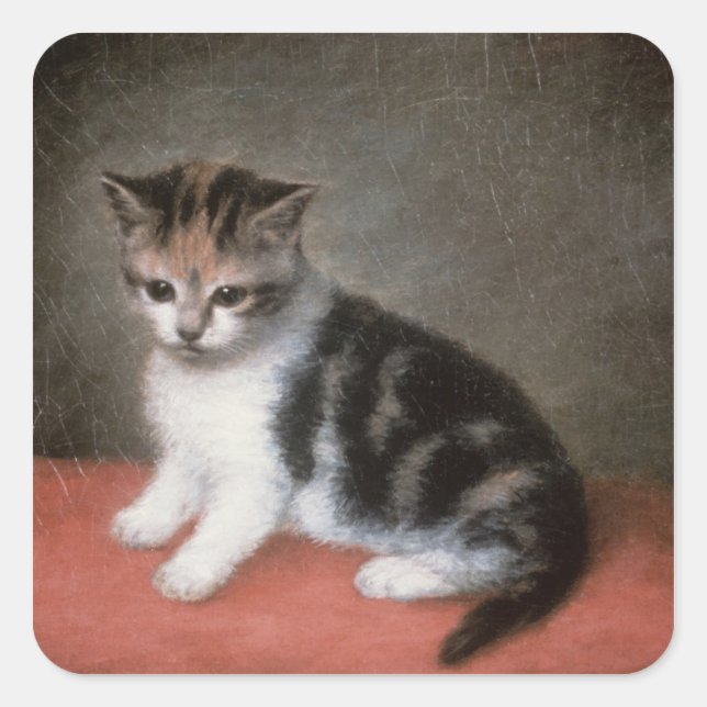 Sticker Carré George Stubbs | Miss Ann White's Kitten, 1790 (Devant)