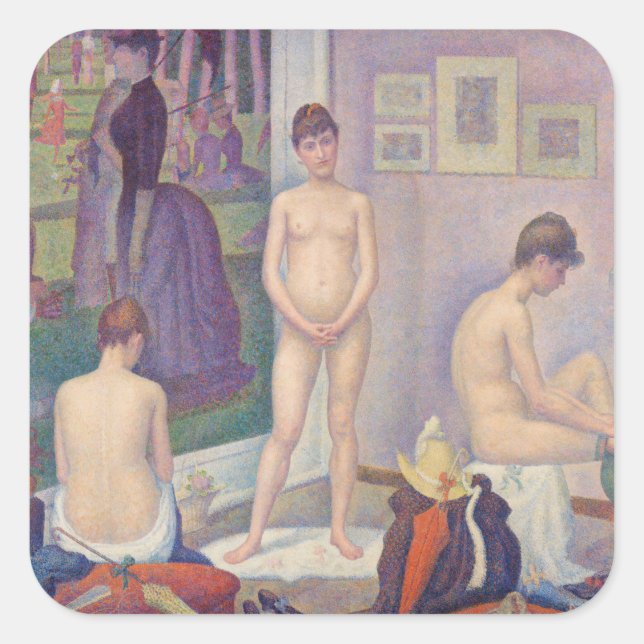 Sticker Carré Georges Seurat - Les Poseuses (Devant)