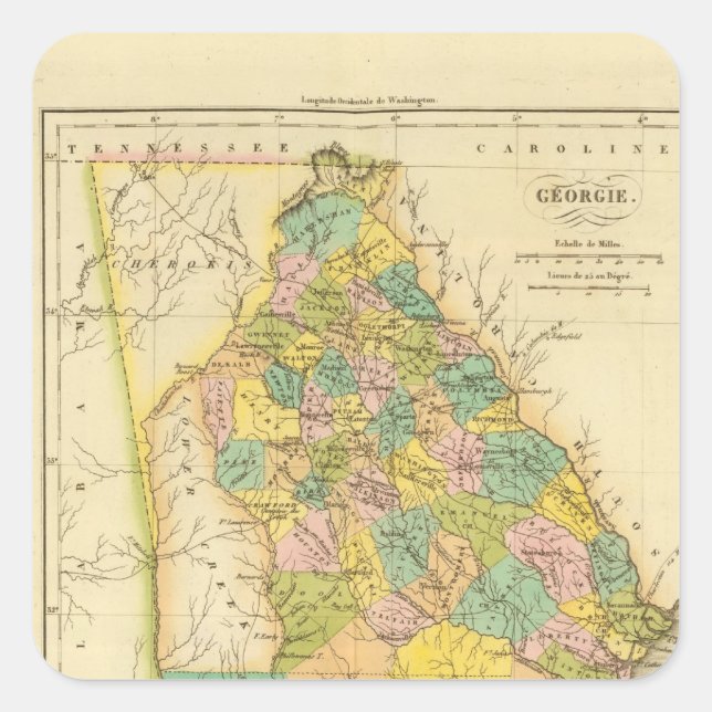 Sticker Carré Géorgie É (Devant)
