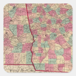 Sticker Carré Géorgie et Alabama