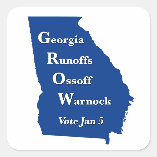Sticker Carré Géorgie Runoffs Ossoff Warnock (Devant)
