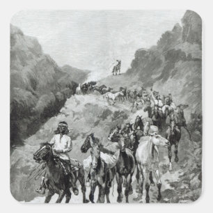 Sticker Carré Geronimo et son groupe