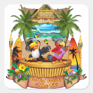 STICKER CARRÉ GETTIN' FREAKY AU TIKI