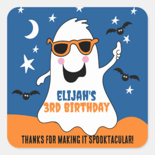 Sticker Carré Ghost Halloween Cute Anniversaire de enfant