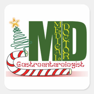 STICKER CARRÉ GI GASTROENTEROLOGIST MERRY NOËL