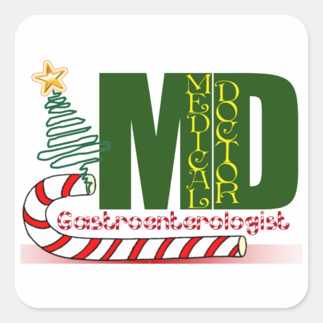 STICKER CARRÉ GI GASTROENTEROLOGIST MERRY NOËL (Devant)
