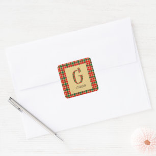 Sticker Carré Gibbs Tartan Monogramme G