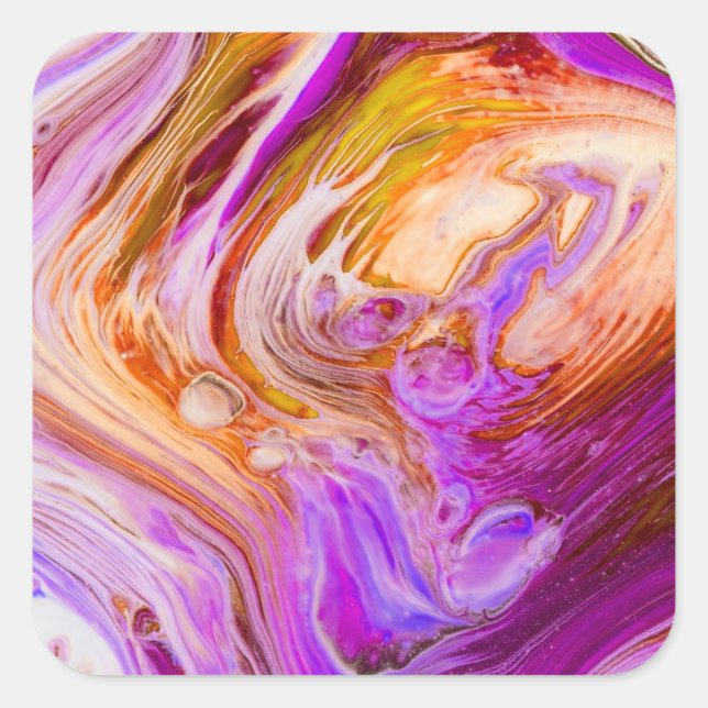 Sticker Carré Gibier Red Purple Acrylic Flow Art (Devant)