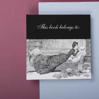Sticker Carré Gibson Girl lisant un livre