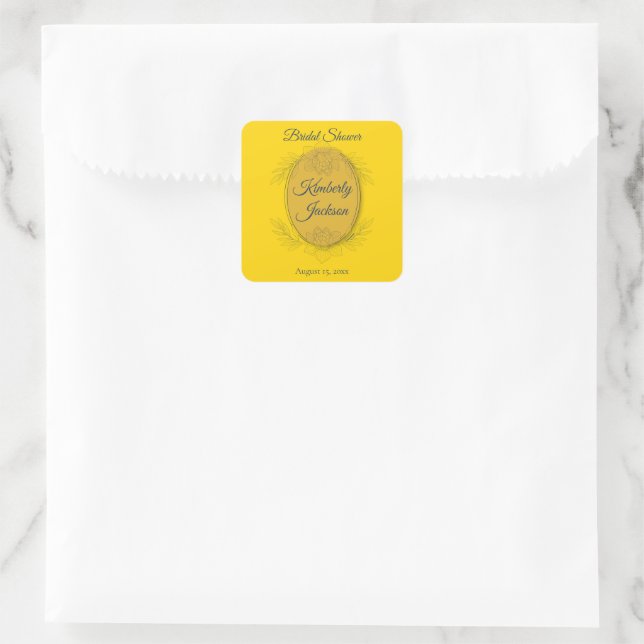 Sticker Carré Gilded Elegance Ovale Mariage (Sac)