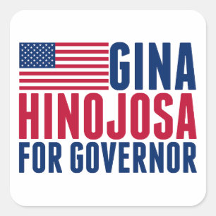 Sticker Carré Gina Hinojosa gouverneure 2026 Élection Texas