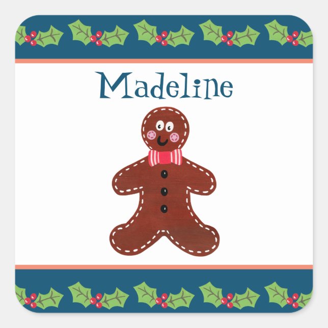 Sticker Carré Gingerbread Man (Devant)