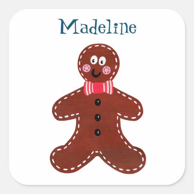 Sticker Carré Gingerbread Man (Devant)