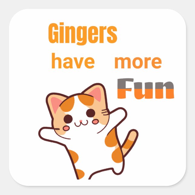 Sticker Carré Gingers ont plus de plaisir! (Devant)