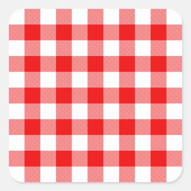 Sticker Carré Gingham rouge (Devant)