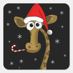 Sticker Carré Girafe de Christmas