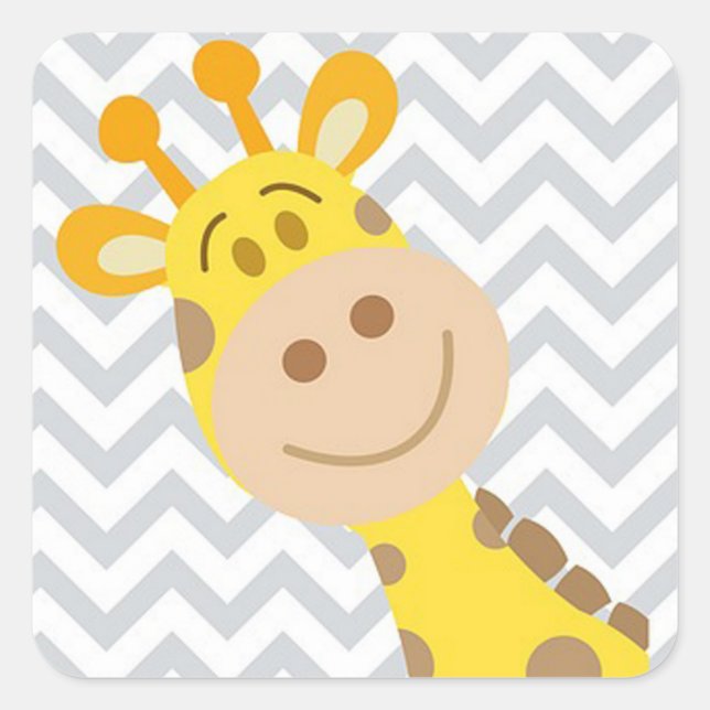 Sticker Carré Giraffe (Devant)