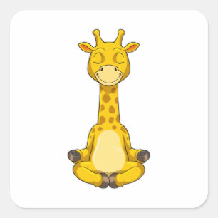 Sticker Carré Giraffe à la méditation de Yoga