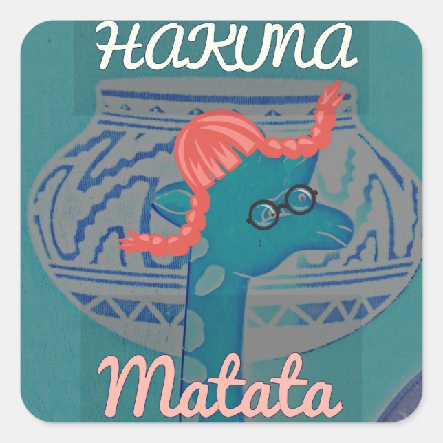 Sticker Carré Giraffe Art Joueuse : Un Plaisir Africain (Devant)