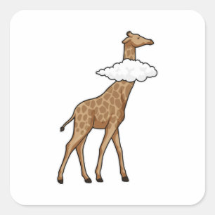Sticker Carré Giraffe avec nuage