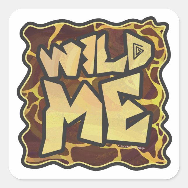 Sticker Carré Giraffe Brown et jaune (Devant)