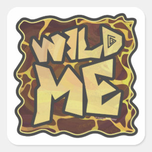 Sticker Carré Giraffe Brown et jaune