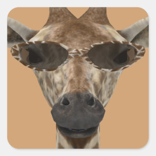 Sticker Carré Giraffe Incognito