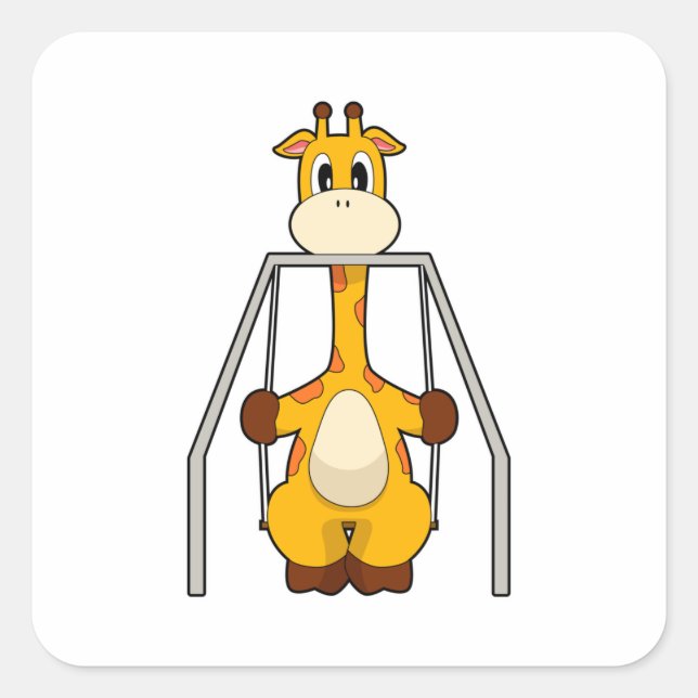 Sticker Carré Giraffe Swing (Devant)