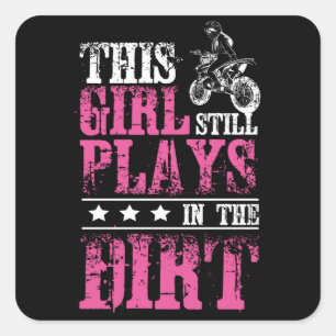 Sticker Carré Girl Motocross Dirt Bike