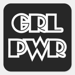 Sticker Carré Girl Power, Grl Pwr