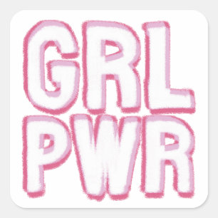 Sticker Carré Girl Power lettrage