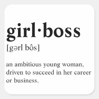Sticker Carré Girlboss - Signification du dictionnaire