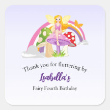 Girls Fairy Mushroom Rainbow Birthday 