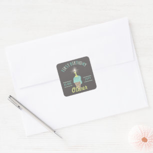 Sticker Carré Glace Étincelleur Cadeau pour la Fête du 1er Anniv