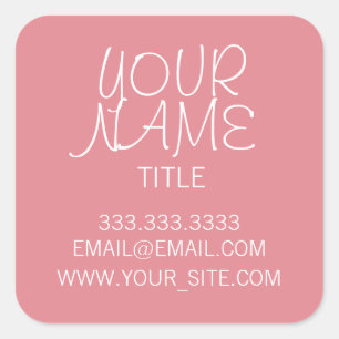 Sticker Carré Glace fraise Freehand simple