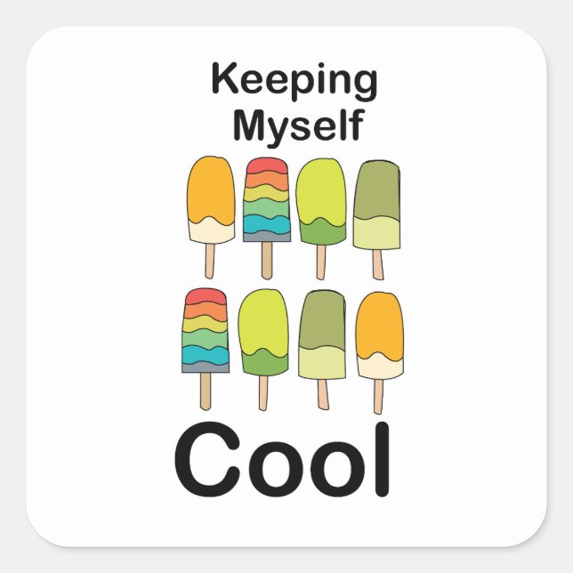 Sticker Carré Glace Keeping Myself Cool Été  (Devant)
