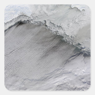 Sticker Carré Glace marine et rues nuageuses dans la mer de Béri