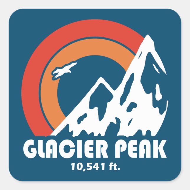 Sticker Carré Glacier Peak Sun Eagle (Devant)