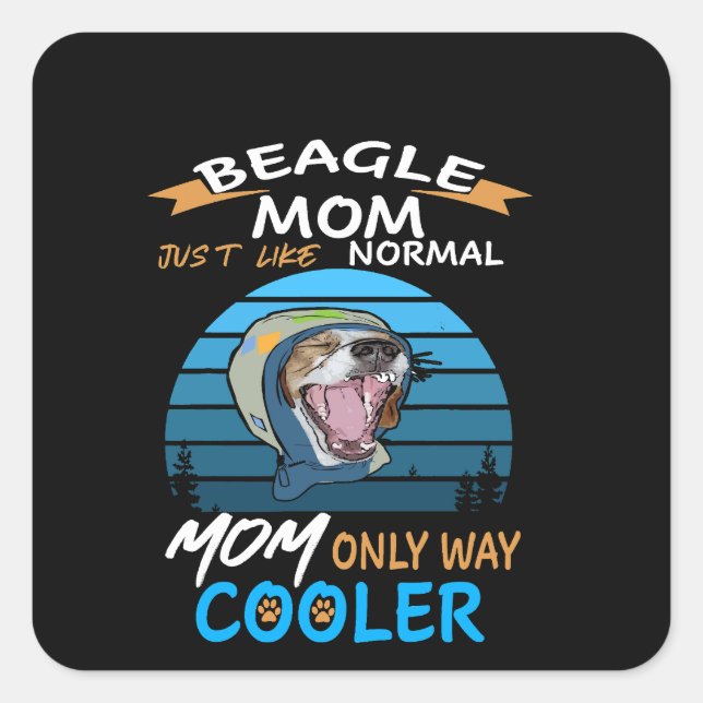 Sticker Carré Glacière de maman Beagle 39 (Devant)