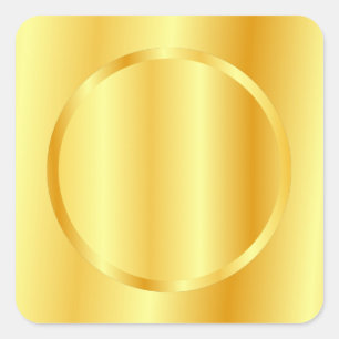 Sticker Carré Glam Gold Metallic Look Blank Modèle Élégant