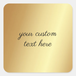 Sticker Carré Glamor Gold Votre Texte Personnalisé Ici Modèle
