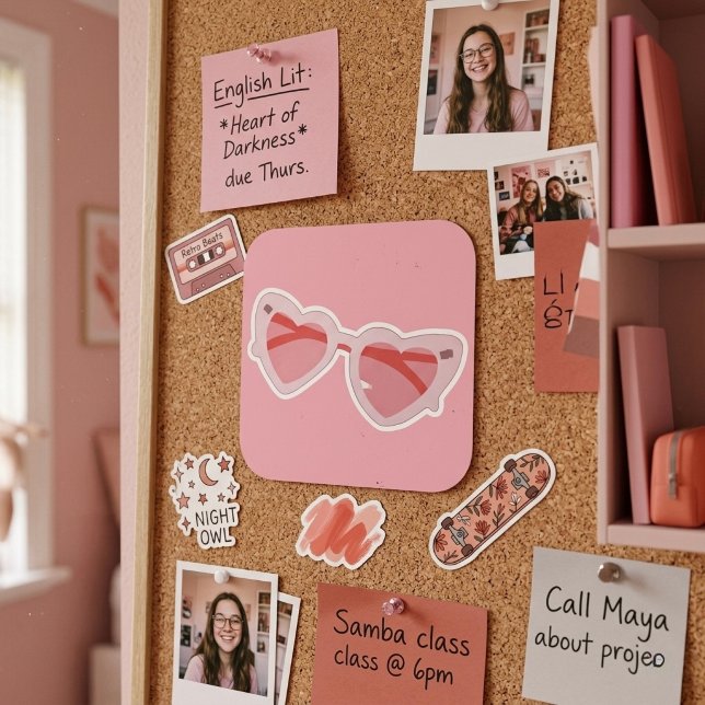 Sticker Carré Glasses (Créateur téléchargé)
